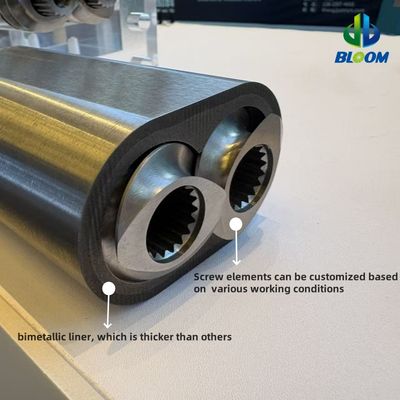 (PTR) W6 сверхтонкозернистые износоустойчивые стальные экструдерные части Twin-Screw Extruder Thread Element Баррель и вал