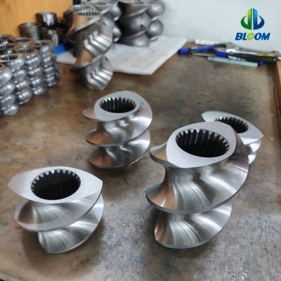 High Precision Twin Screw Elements with 38CrMoAl CR12MoV and W6542 Alloys for Polymer Compounding Extruders