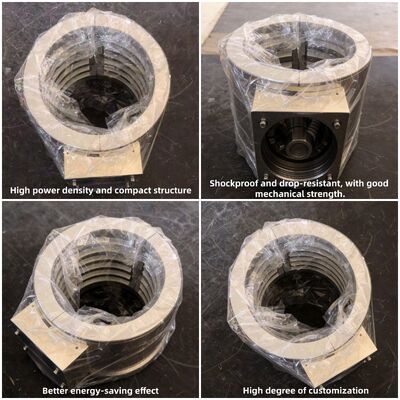 Ленточный нагреватель из литого алюминия с высоким КПД, равномерным распределением тепла и прочной конструкцией для оборудования по переработке пластмасс