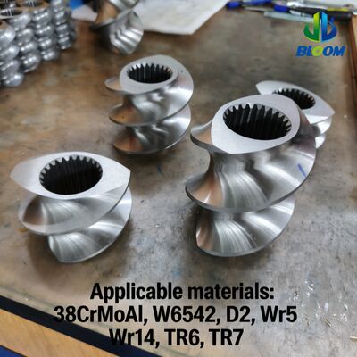 CNC Precision Machining Twin Screw Extruder Parts with Wear and Corrosion Resistance and HRC 58-62 Hardness for Polymer Processing